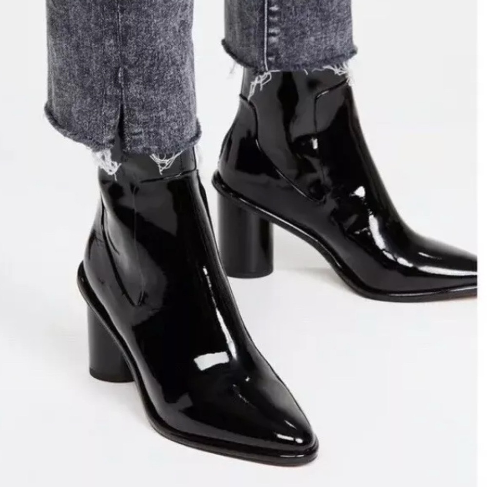 New $475 Rag & Bone Wiley High Patent Leather Boot In Black Size: 37 (US 7)